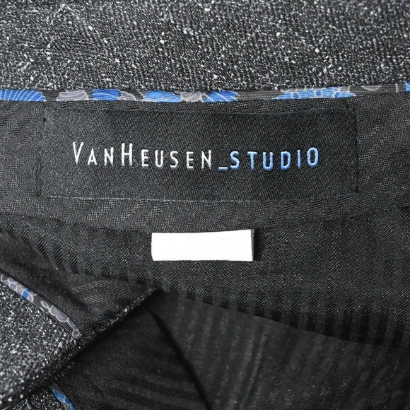 Van Heusen 35x32 Gray Tweed Flat Front Straight Mens Dress Pants - Picture 6 of 9